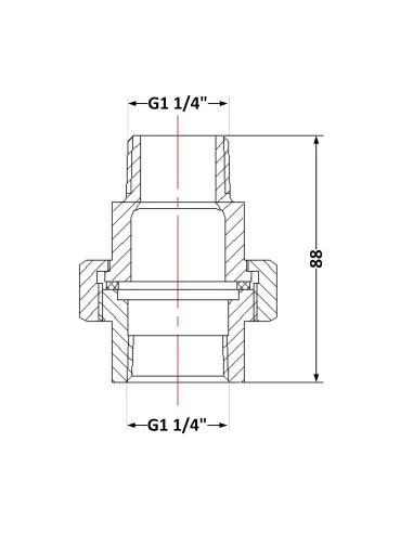 Чугунный сгон Американка 1 дюйм 1/4 НР