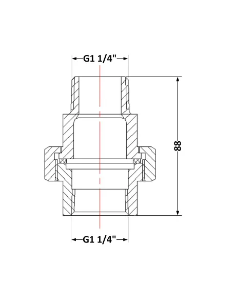 Чугунный сгон Американка 1 дюйм 1/4 НР