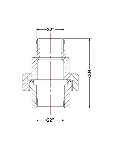 Чугунный сгон Американка 2 дюйма НР
