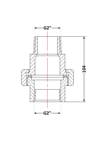 Чугунный сгон Американка 2 дюйма НР