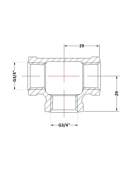 Чугунный тройник 3/4 дюйма ВР