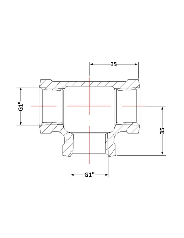 Чугунный тройник 1 дюйм ВР