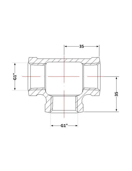 Чугунный тройник 1 дюйм ВР