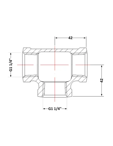 Чугунный тройник 1 дюйм 1/4 ВР