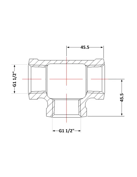 Чугунный тройник 1 дюйм 1/2 ВР