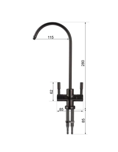 Кран для фильтра очистки воды Globus Lux Lazer GLLR-76A-GP двойной