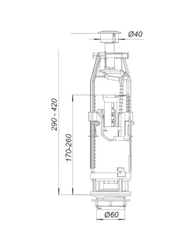 Запорная арматура на унитаз SoloPlast АБк-12 однокнопочный