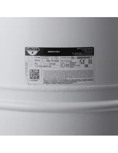 Гидроаккумулятор вертикальный Zilmet Solar-plus 28479, 50 литра