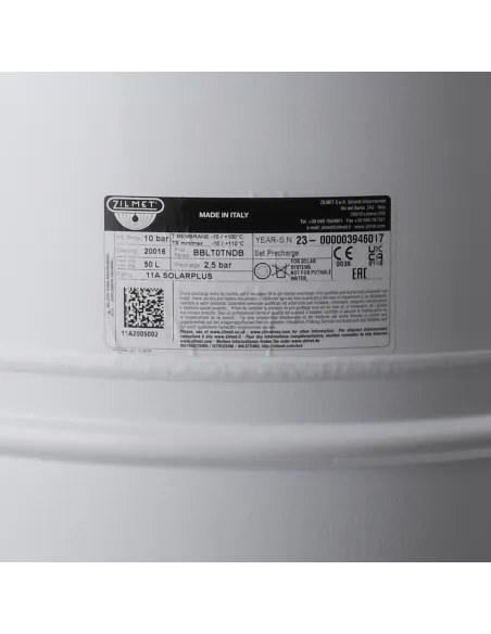 Гидроаккумулятор вертикальный Zilmet Solar-plus 28479, 50 литра