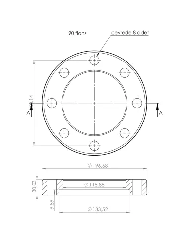 Фланец для полипропиленовых труб Kalde PPR 58050, 90 мм