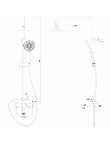 Душевая система Globus Lux Dolly GLD-0005 без излива