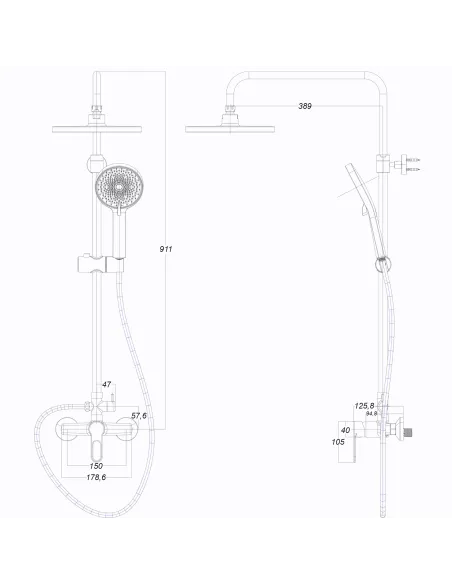 Душевая система Globus Lux Dolly GLD-0005 без излива