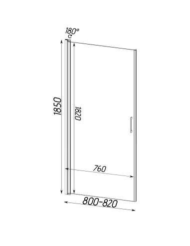 Душевая стеклянная дверь Bravo Prosna 80FS