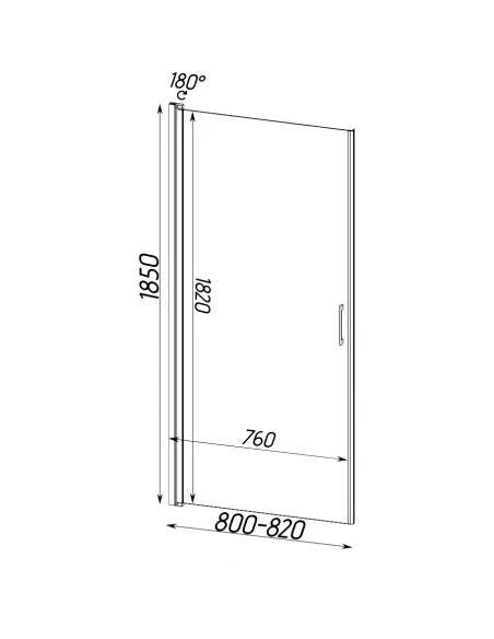 Душевая стеклянная дверь Bravo Prosna 80FS