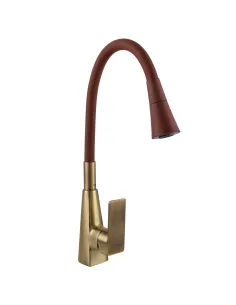Смеситель для кухни с гибким изливом Domino Dionis DDD-203SM-BR-R10 коричневый