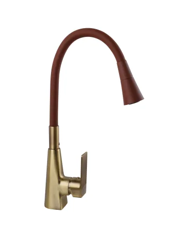 Смеситель для кухни с гибким изливом Domino Dionis DDD-203SM-BR-R10 коричневый