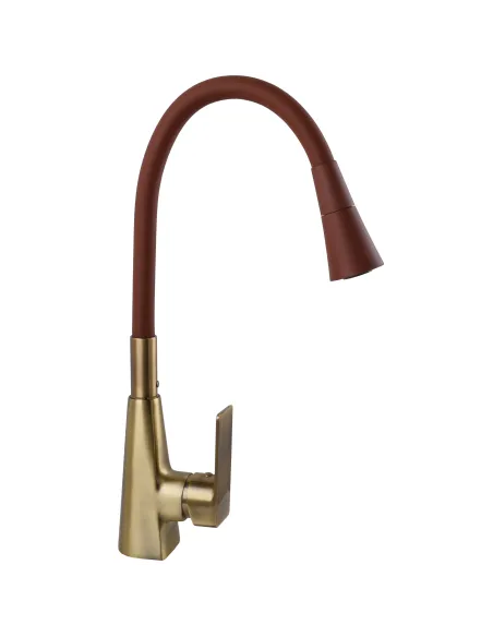 Смеситель для кухни с гибким изливом Domino Dionis DDD-203SM-BR-R10 коричневый