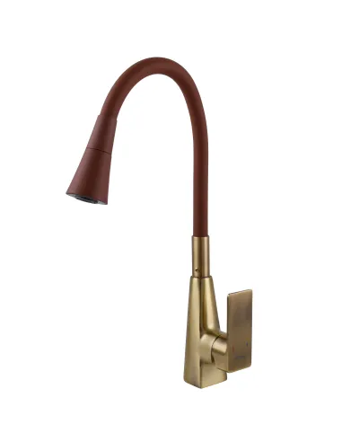Смеситель для кухни с гибким изливом Domino Dionis DDD-203SM-BR-R10 коричневый