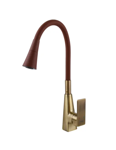 Смеситель для кухни с гибким изливом Domino Dionis DDD-203SM-BR-R10 коричневый