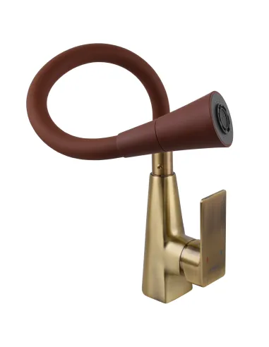 Смеситель для кухни с гибким изливом Domino Dionis DDD-203SM-BR-R10 коричневый