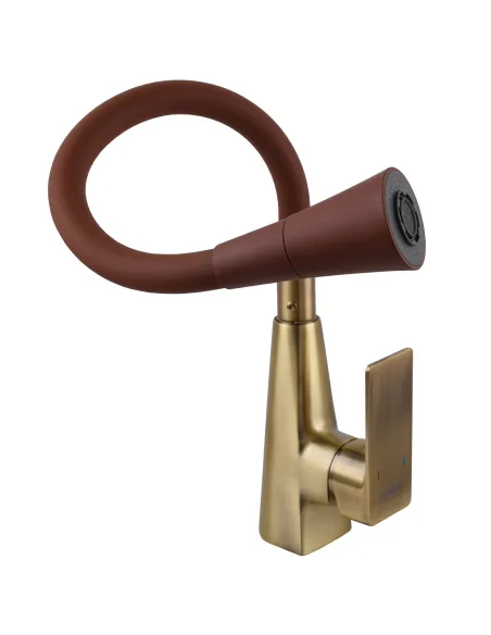 Смеситель для кухни с гибким изливом Domino Dionis DDD-203SM-BR-R10 коричневый