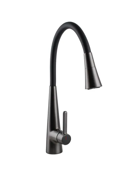 Смеситель для кухни с гибким изливом Globus Lux Lazer Pro GLPR-203SM-GP черный