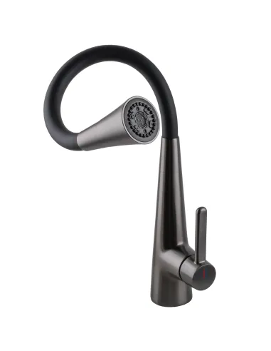 Смеситель для кухни с гибким изливом Globus Lux Lazer Pro GLPR-203SM-GP черный