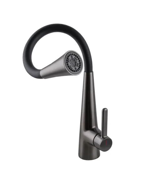 Смеситель для кухни с гибким изливом Globus Lux Lazer Pro GLPR-203SM-GP черный