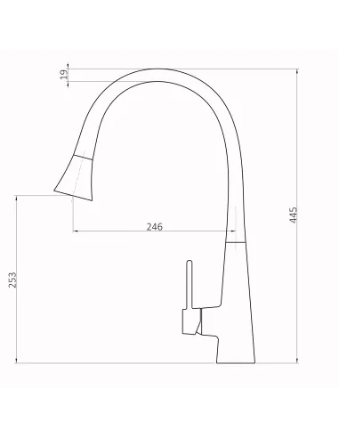 Смеситель для кухни с гибким изливом Globus Lux Lazer Pro GLPR-203SM-GP черный