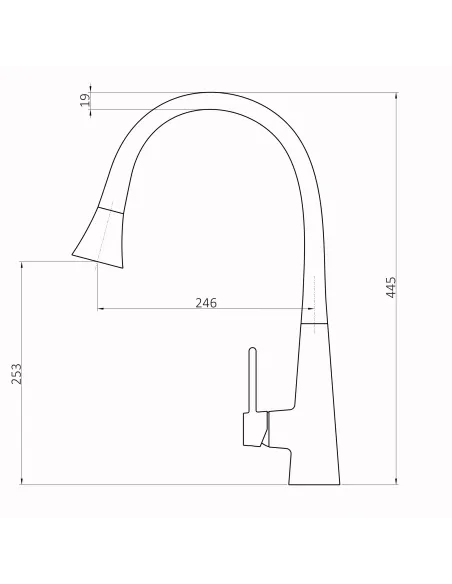 Смеситель для кухни с гибким изливом Globus Lux Lazer Pro GLPR-203SM-GP черный