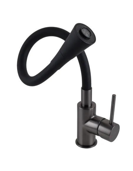Смеситель для кухни с гибким изливом Topaz LOFT TLF 8854-H39-GP-B01 черный