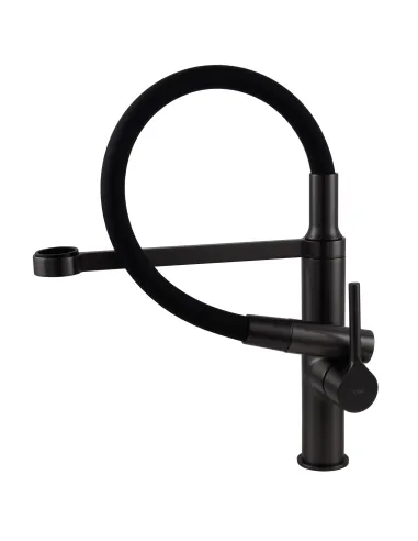 Смеситель для кухни с гибким изливом Topaz Sardinia TS 08401-H71-GP черный