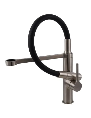 Смеситель для кухни с гибким изливом Topaz Sardinia TS 08401-H71-PVD-NB черный