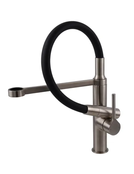 Смеситель для кухни с гибким изливом Topaz Sardinia TS 08401-H71-PVD-NB черный