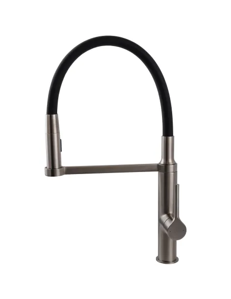 Смеситель для кухни с гибким изливом Topaz Sardinia TS 08401-H71-PVD-NB черный