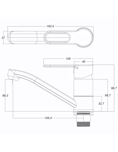 Смеситель для умывальника Globus Lux Dolly GLD-203M, однорычажный