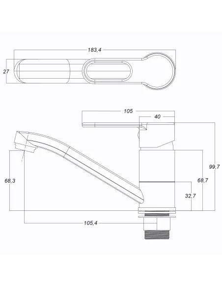 Смеситель для умывальника Globus Lux Dolly GLD-203M, однорычажный