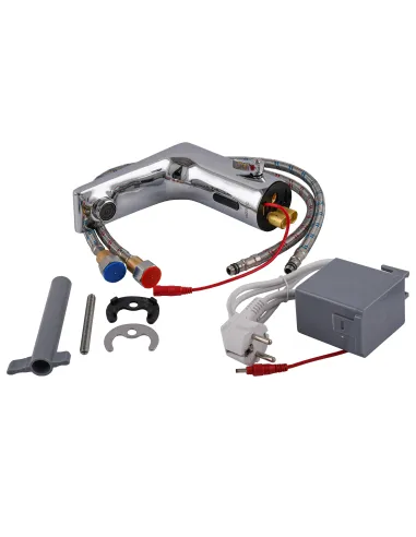 Смеситель сенсорный для умывальника Hotec 19.117 DC/AC, с трансформатором