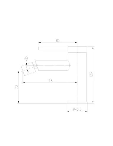 Смеситель для биде Topaz Loft TLF 32601-H75-C хром