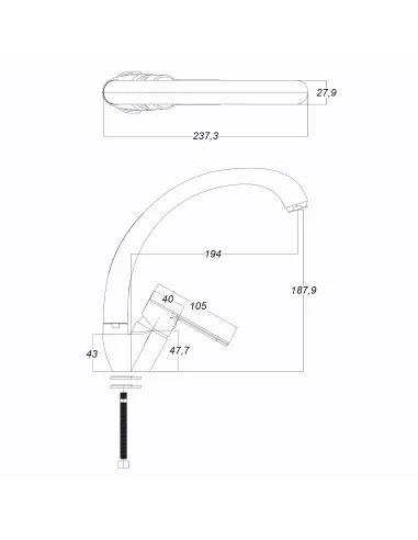Смеситель для кухни Globus Lux Dolly GLD-0103S хром