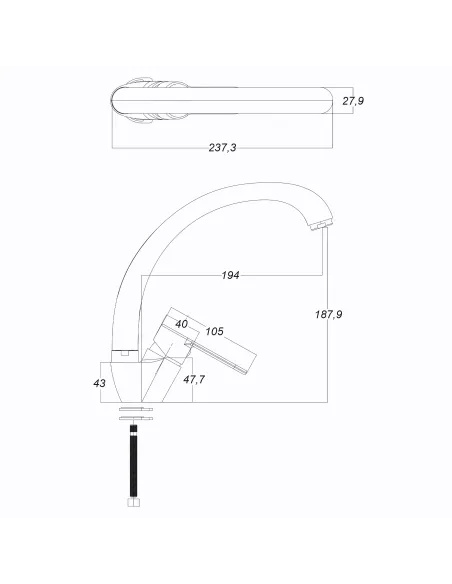 Смеситель для кухни Globus Lux Dolly GLD-0103S хром