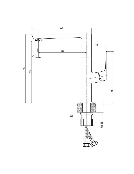 Смеситель для кухни Topaz Lexi TL-21401-H57-AU золото