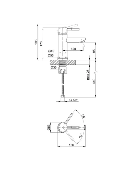 Набор смесителей Kroner для ванны Edelstahl Klassisch-SCH070 для раковины Edelstahl Klassisch-SCH010