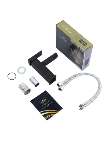 Набор смесителей Kroner для ванны Edelstahl Kubus - SCH060 для раковины Edelstahl Kubus - SCH010 и штанга для душа Edelstahl Kub