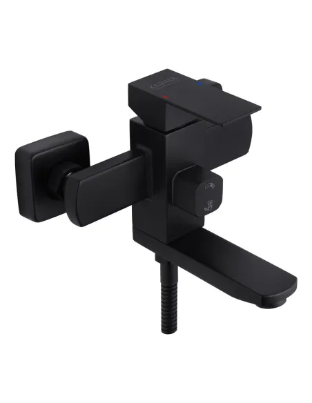 Набор смесителей Kroner для ванны Edelstahl Kubus - SCH060 для раковины Edelstahl Kubus - SCH010 и штанга для душа Edelstahl Kub