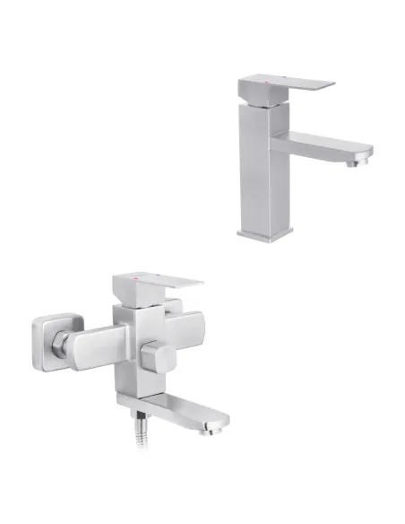 Набір змішувачів Kroner для ванни Edelstahl Kubus-ESG010 для раковини Edelstahl Kubus-ESG060