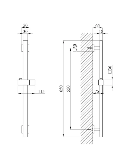 Набор смесителей Kroner для ванны Edelstahl Kubus-ESG010 для раковины Edelstahl Kubus-ESG060 и штанга для душа Edelstahl Kubus-E