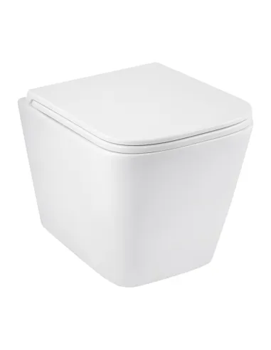 Унітаз підвісний безободковий Kroner Eifel WHI493436 Rimless з сидінням Slim Duroplast