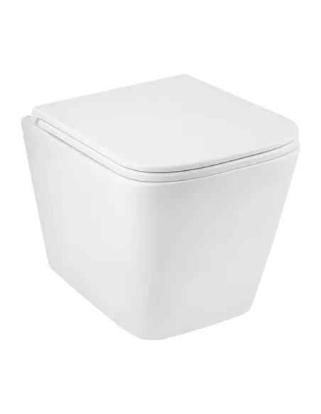 Унитаз подвесной безободковый Kroner Eifel WHI493436 Rimless с сиденьем Slim Duroplast