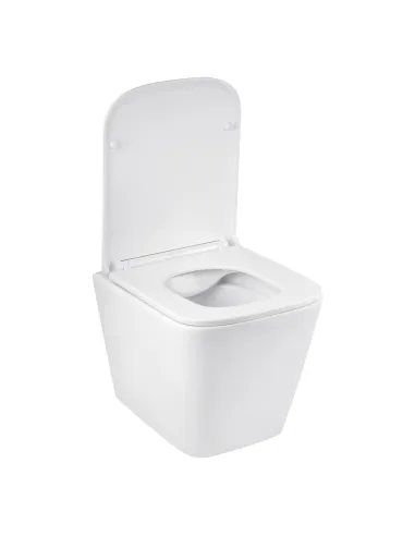 Унитаз подвесной безободковый Kroner Eifel WHI493436 Rimless с сиденьем Slim Duroplast